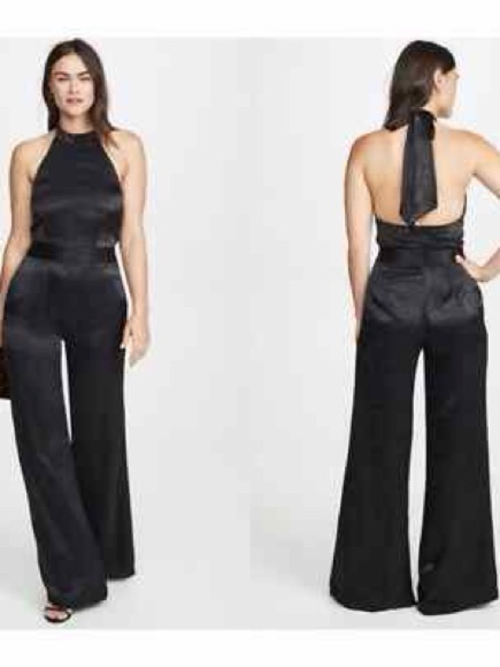 NWT MISA Xandra Hammered Satin Jumpsuit